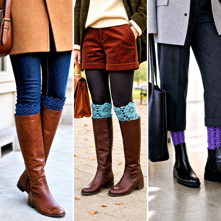 15 Crochet Lace Boot Cuffs Outfit Ideas for Cozy Fall Style