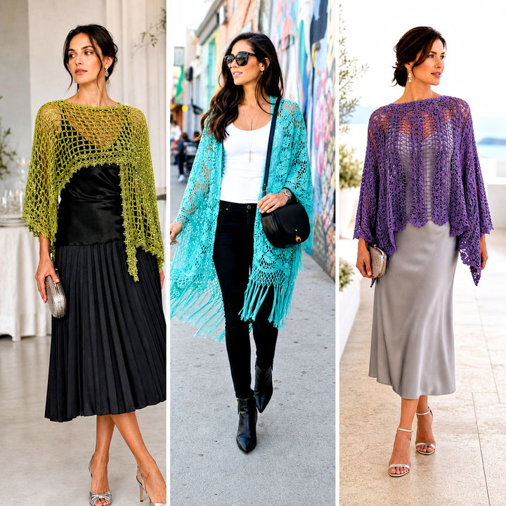 15 Crochet Lace Poncho On Hanger Outfit Ideas to Try