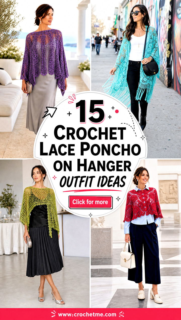 15 Crochet Lace Poncho On Hanger outfit ideas - 15 Crochet Lace Poncho On Hanger outfit ideas