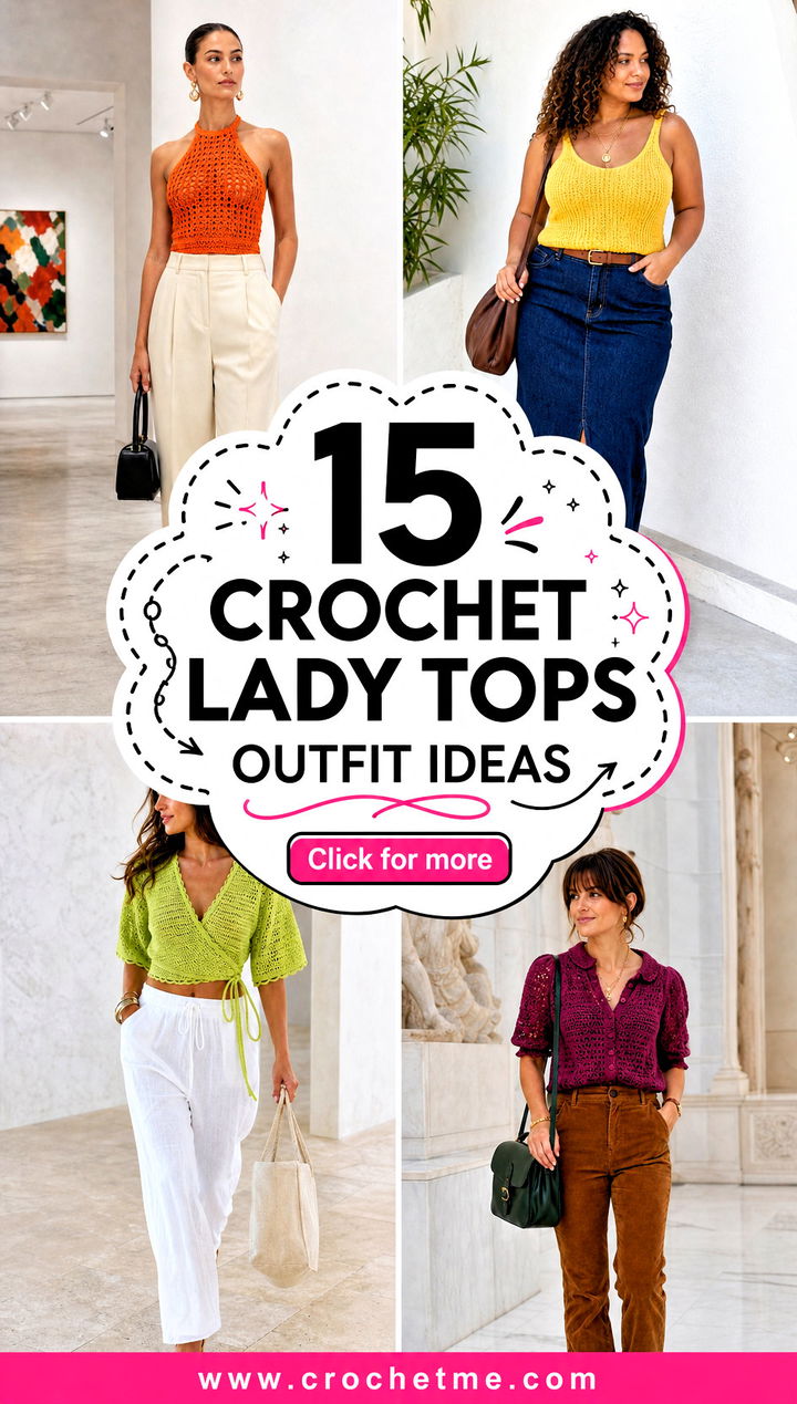 15 Crochet Lady Tops outfit ideas - 15 Crochet Lady Tops outfit ideas