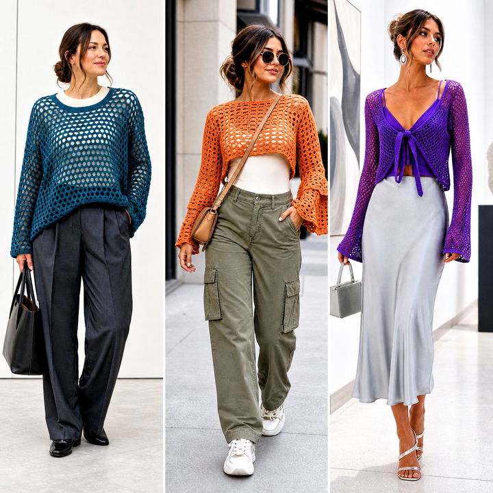 15 Crochet Long Sleeve Mesh Top Outfit Ideas for Bold Layering