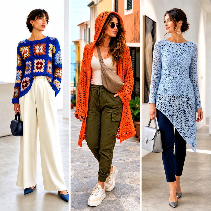15 Crochet Long Sleeve Tunic Outfit Ideas for Cozy Fall Style