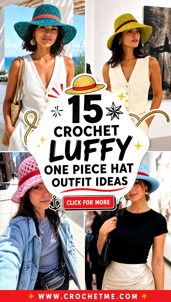 15 Crochet Luffy One Piece Hat outfit ideas - 15 Crochet Luffy One Piece Hat outfit ideas