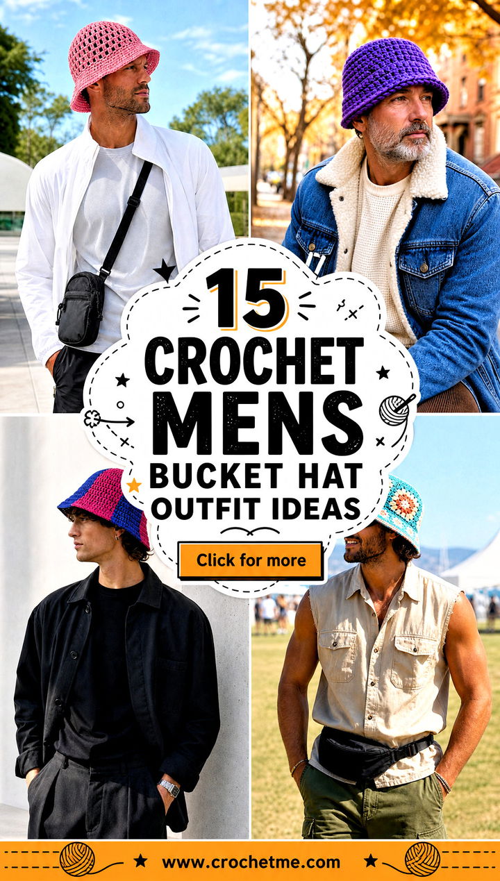15 Crochet Mens Bucket Hat outfit ideas - 15 Crochet Mens Bucket Hat outfit ideas