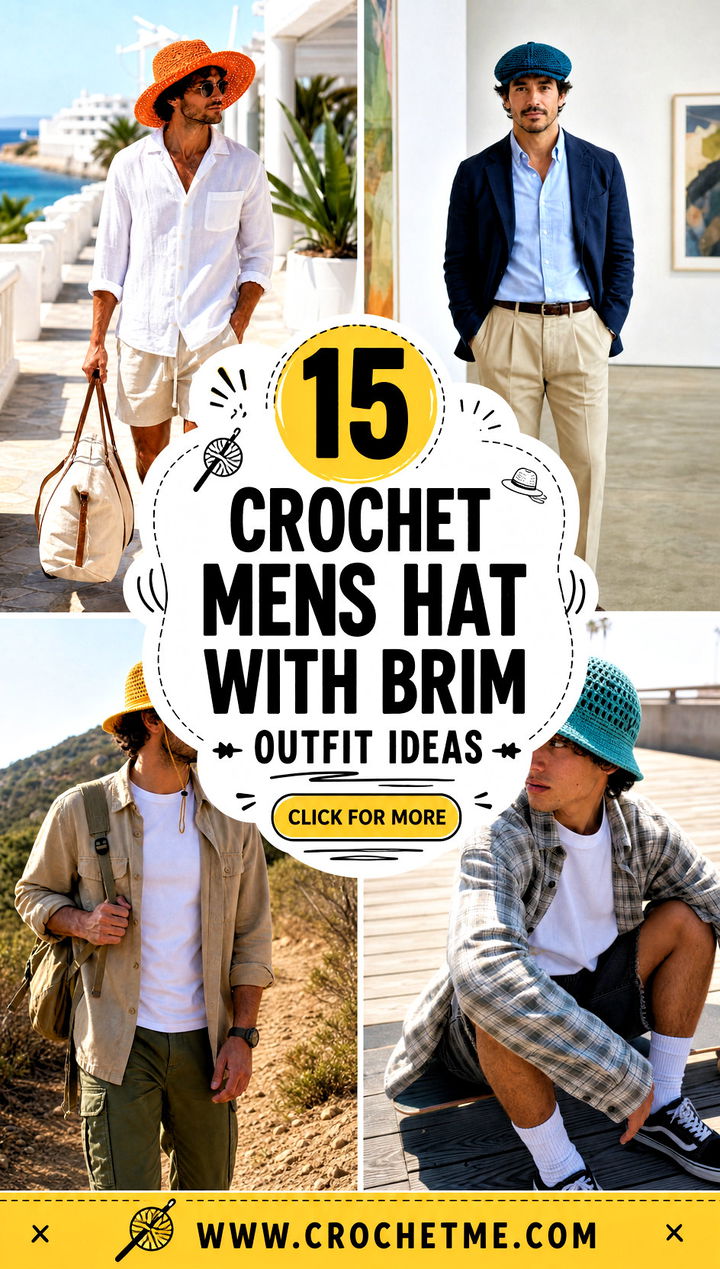 15 Crochet Mens Hat With Brim outfit ideas - 15 Crochet Mens Hat With Brim outfit ideas