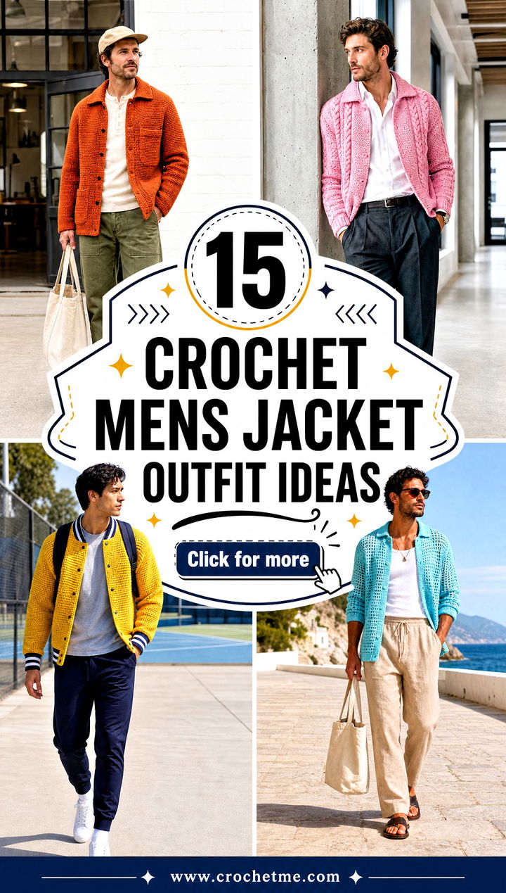 15 Crochet Mens Jacket outfit ideas - 15 Crochet Mens Jacket outfit ideas