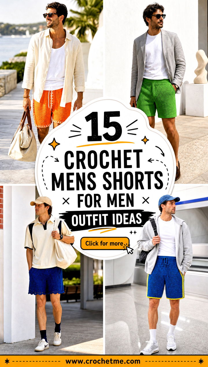 15 Crochet Mens Shorts For Men outfit ideas - 15 Crochet Mens Shorts For Men outfit ideas