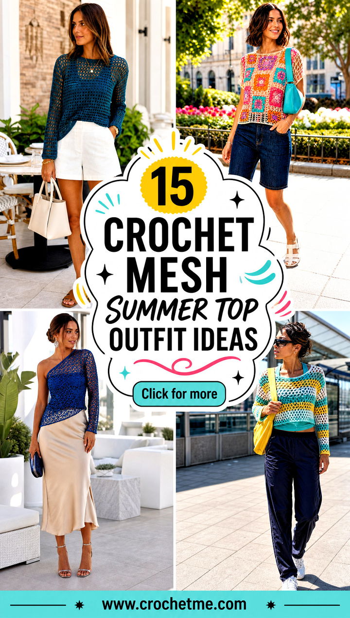 15 Crochet Mesh Summer Top outfit ideas - 15 Crochet Mesh Summer Top outfit ideas