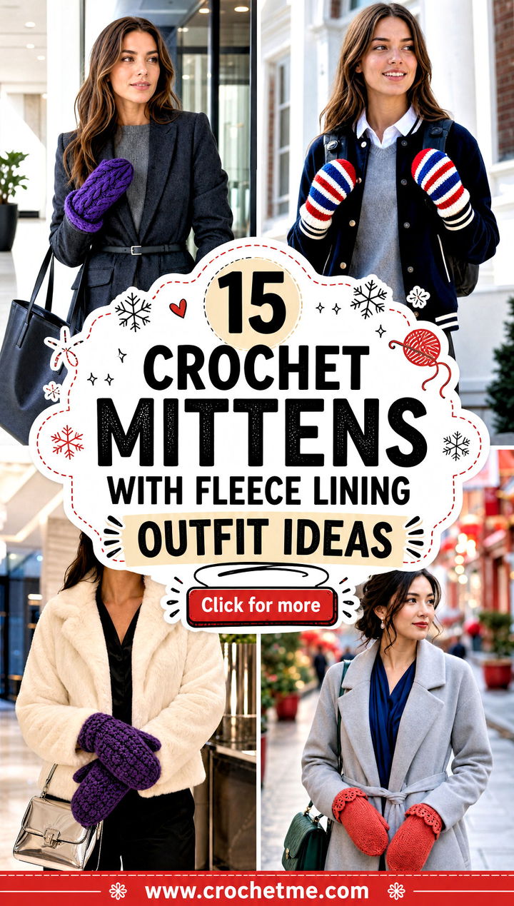 15 Crochet Mittens With Fleece Lining outfit ideas - 15 Crochet Mittens With Fleece Lining outfit ideas