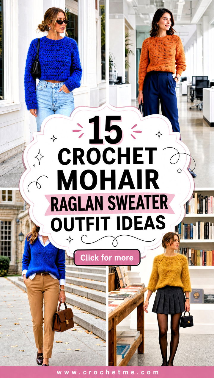 15 Crochet Mohair Raglan Sweater outfit ideas - 15 Crochet Mohair Raglan Sweater outfit ideas