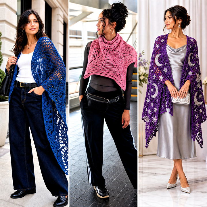 15 Crochet Moon Shawl Outfit Ideas for Celestial Style