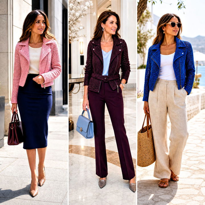 15 Crochet Moto Jacket Outfit Ideas for Bold Street Style