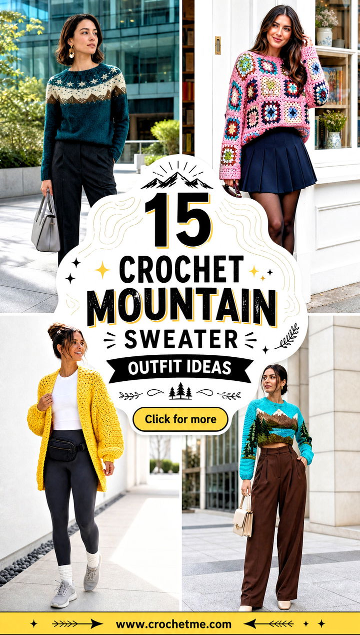 15 Crochet Mountain Sweater outfit ideas - 15 Crochet Mountain Sweater outfit ideas