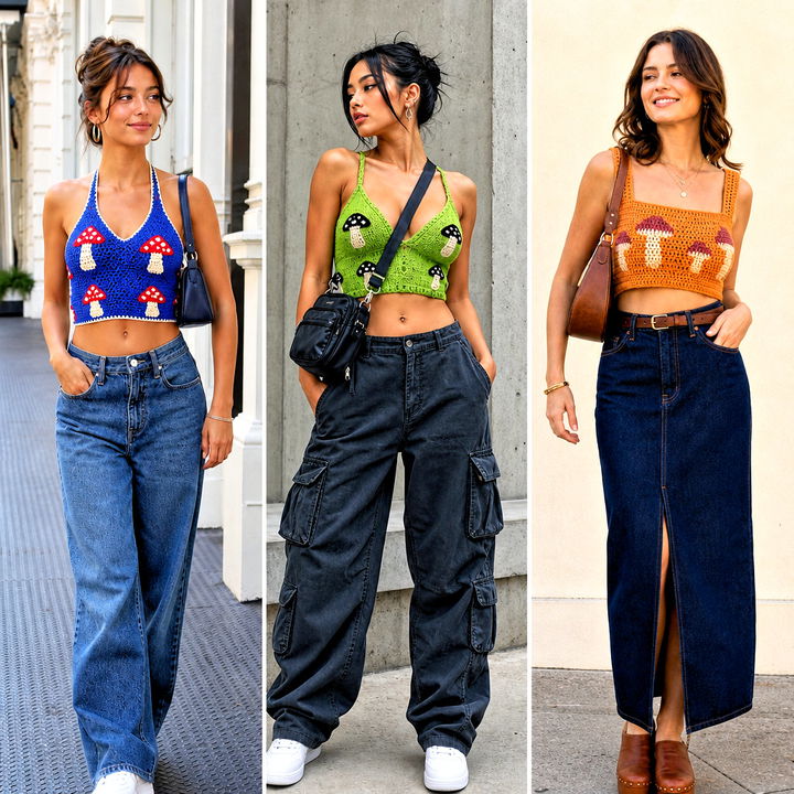 15 Crochet Mushroom Crop Top Outfit Ideas for Playful Summer Style