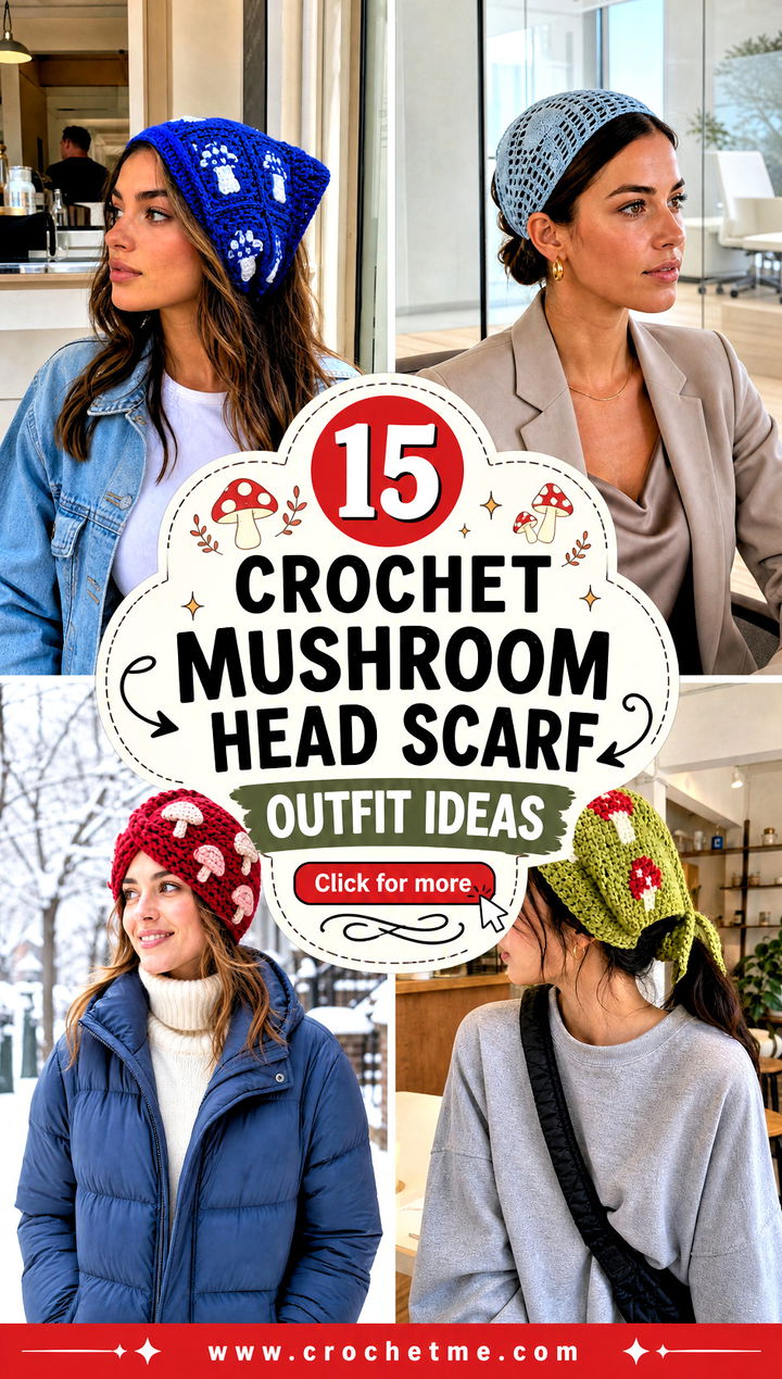 15 Crochet Mushroom Head Scarf outfit ideas - 15 Crochet Mushroom Head Scarf outfit ideas