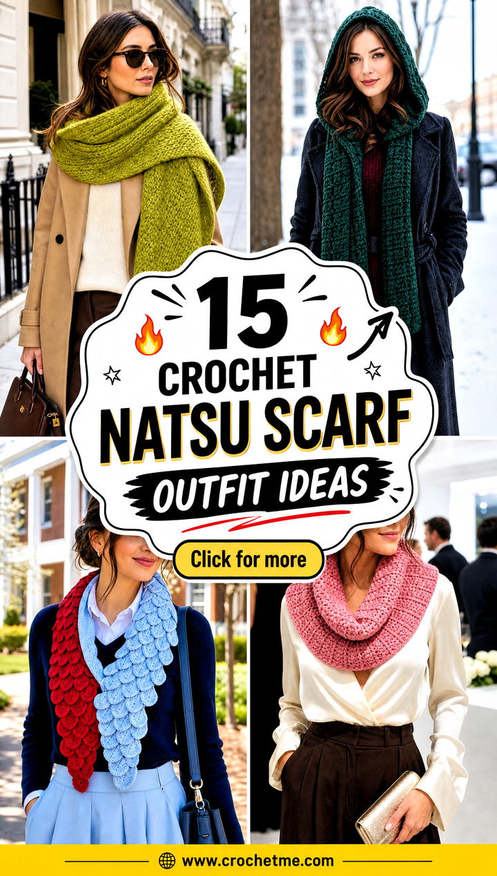 15 Crochet Natsu Scarf outfit ideas - 15 Crochet Natsu Scarf outfit ideas