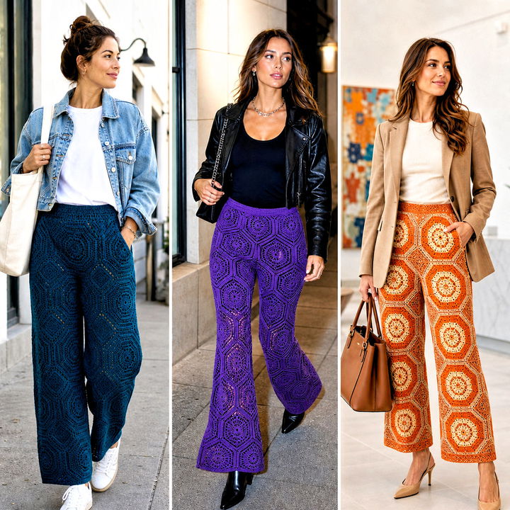 15 Crochet Octagon Pants Outfit Ideas for Bold Festival Style