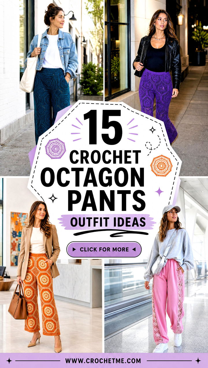 15 Crochet Octagon Pants outfit ideas - 15 Crochet Octagon Pants outfit ideas