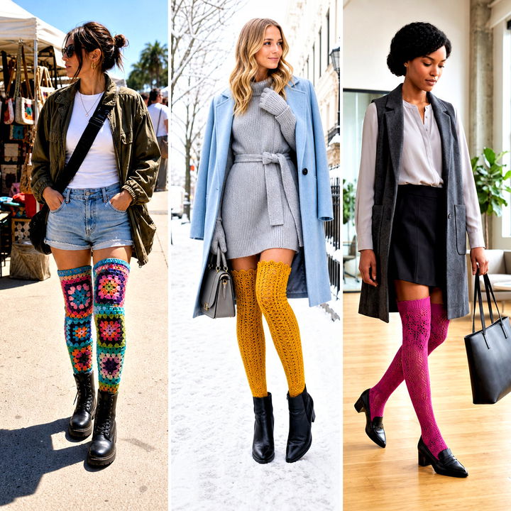 15 Crochet Over The Knee Socks Outfit Ideas: Cozy Looks