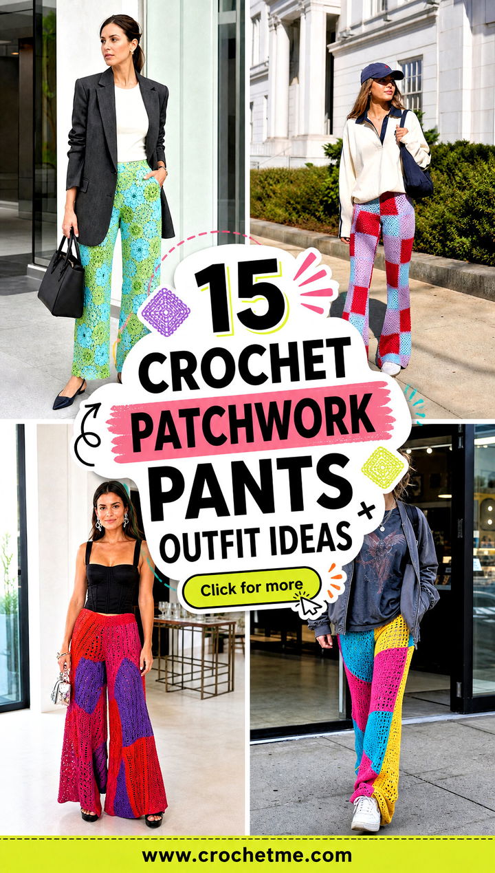 15 Crochet Patchwork Pants outfit ideas - 15 Crochet Patchwork Pants outfit ideas