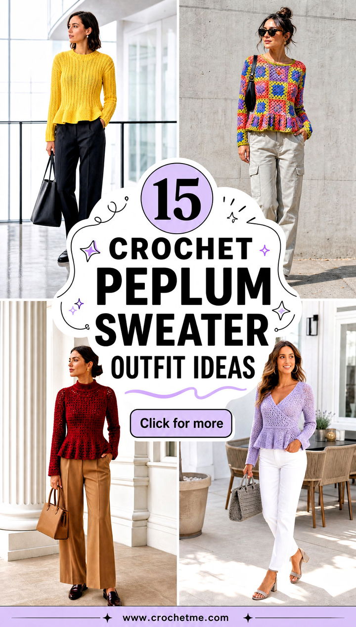 15 Crochet Peplum Sweater outfit ideas - 15 Crochet Peplum Sweater outfit ideas
