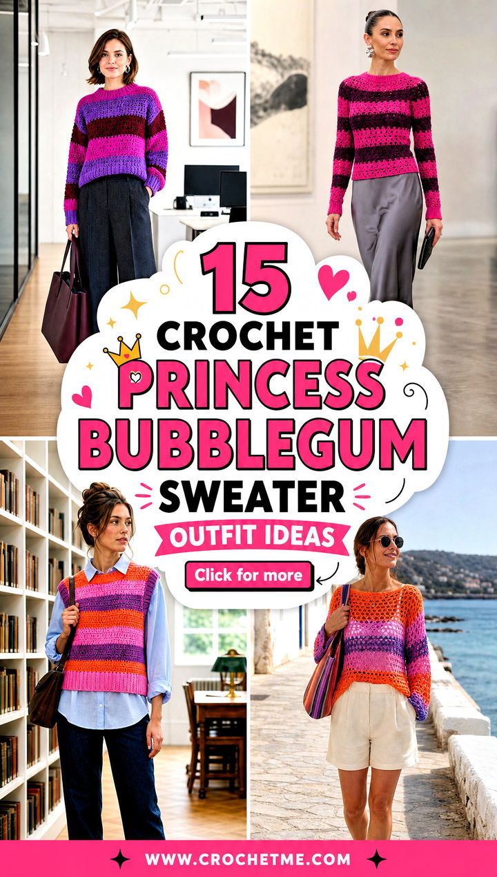 15 Crochet Princess Bubblegum Sweater outfit ideas - 15 Crochet Princess Bubblegum Sweater outfit ideas