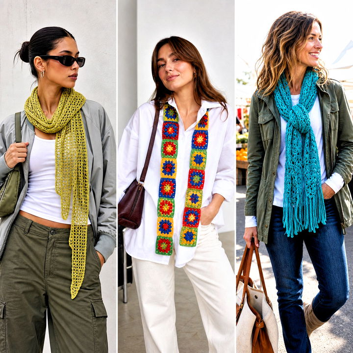 15 Crochet Ribbon Scarf Outfit Ideas for Feminine Winter Looks