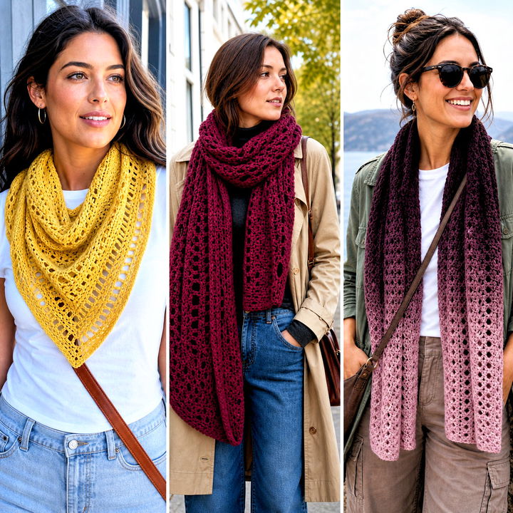 15 Crochet Road Trip Scarf Outfit Ideas for Cozy Travel Days