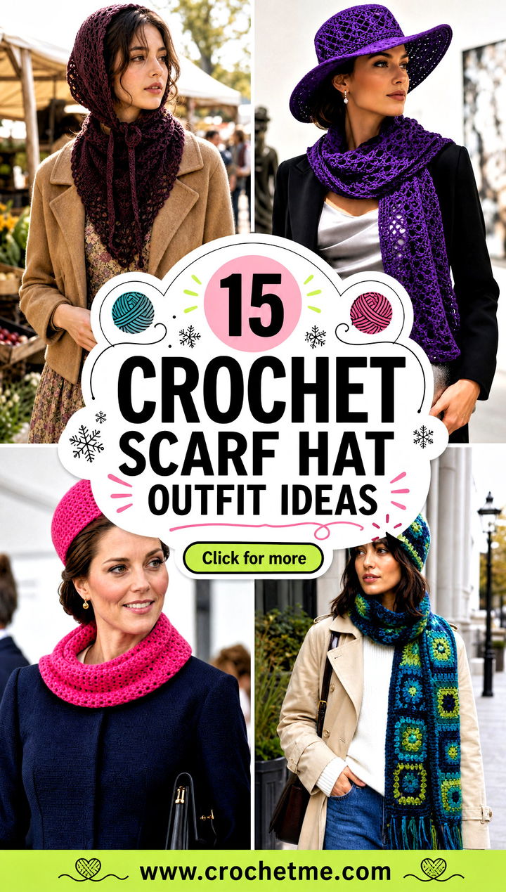 15 Crochet Scarf Hat outfit ideas - 15 Crochet Scarf Hat outfit ideas