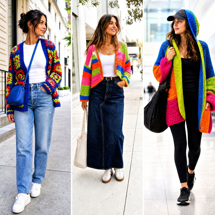 15 Crochet Scrap Cardigan Outfit Ideas for Creative Layering