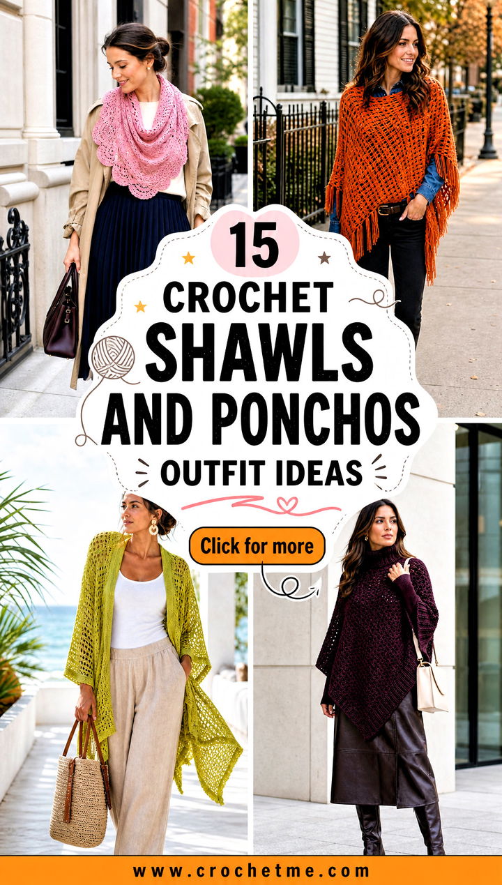 15 Crochet Shawls And Ponchos outfit ideas - 15 Crochet Shawls And Ponchos outfit ideas