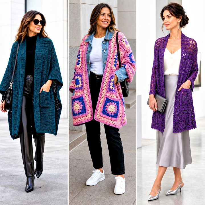 15 Crochet Shawls and Wraps With Pockets Outfit Ideas to Try