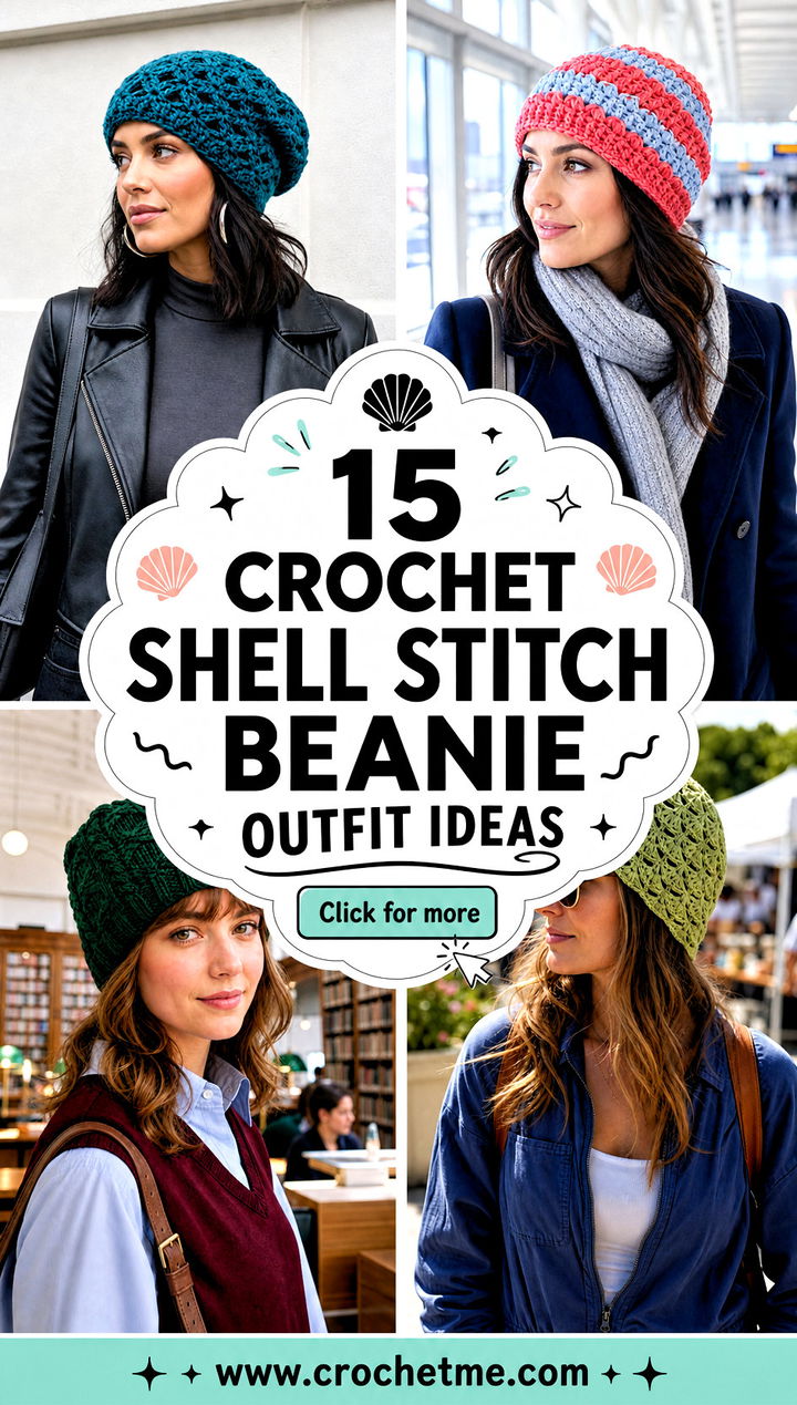 15 Crochet Shell Stitch Beanie outfit ideas - 15 Crochet Shell Stitch Beanie outfit ideas