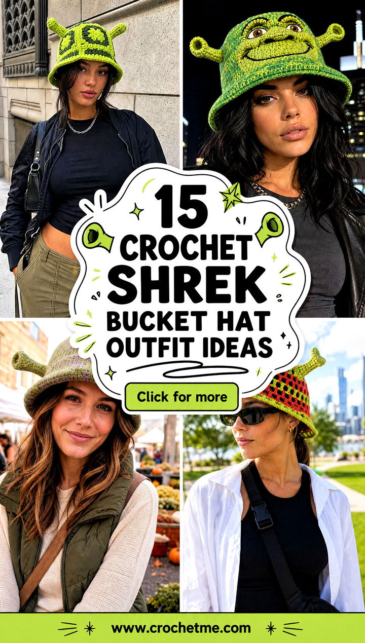 15 Crochet Shrek Bucket Hat outfit ideas - 15 Crochet Shrek Bucket Hat outfit ideas