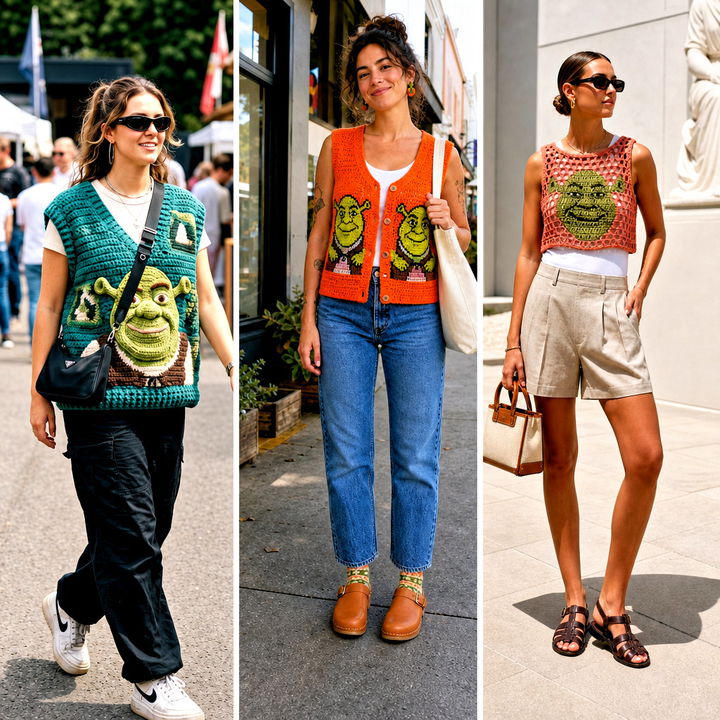15 Crochet Shrek Vest Outfit Ideas for Bold, Playful Style