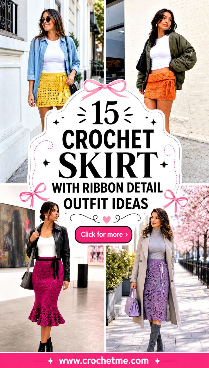 15 Crochet Skirt With Ribbon Detail outfit ideas - 15 Crochet Skirt With Ribbon Detail outfit ideas