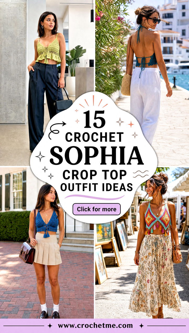 15 Crochet Sophia Crop Top outfit ideas - 15 Crochet Sophia Crop Top outfit ideas