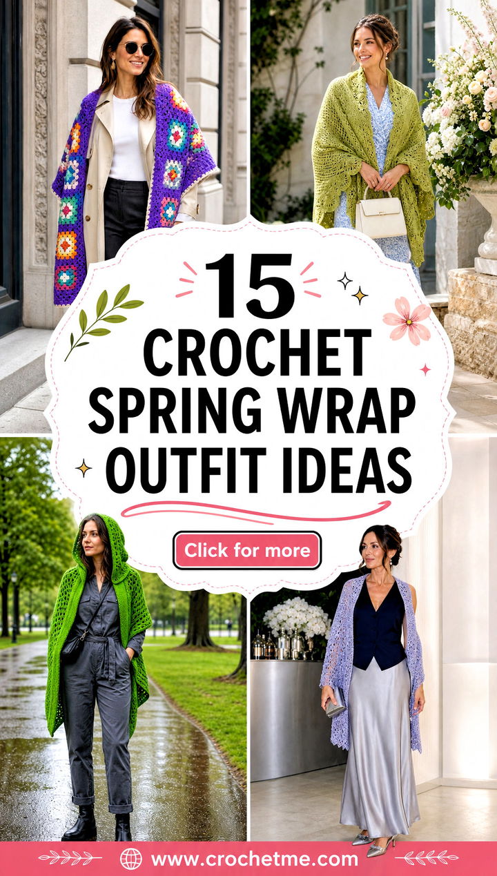 15 Crochet Spring Wrap outfit ideas - 15 Crochet Spring Wrap outfit ideas