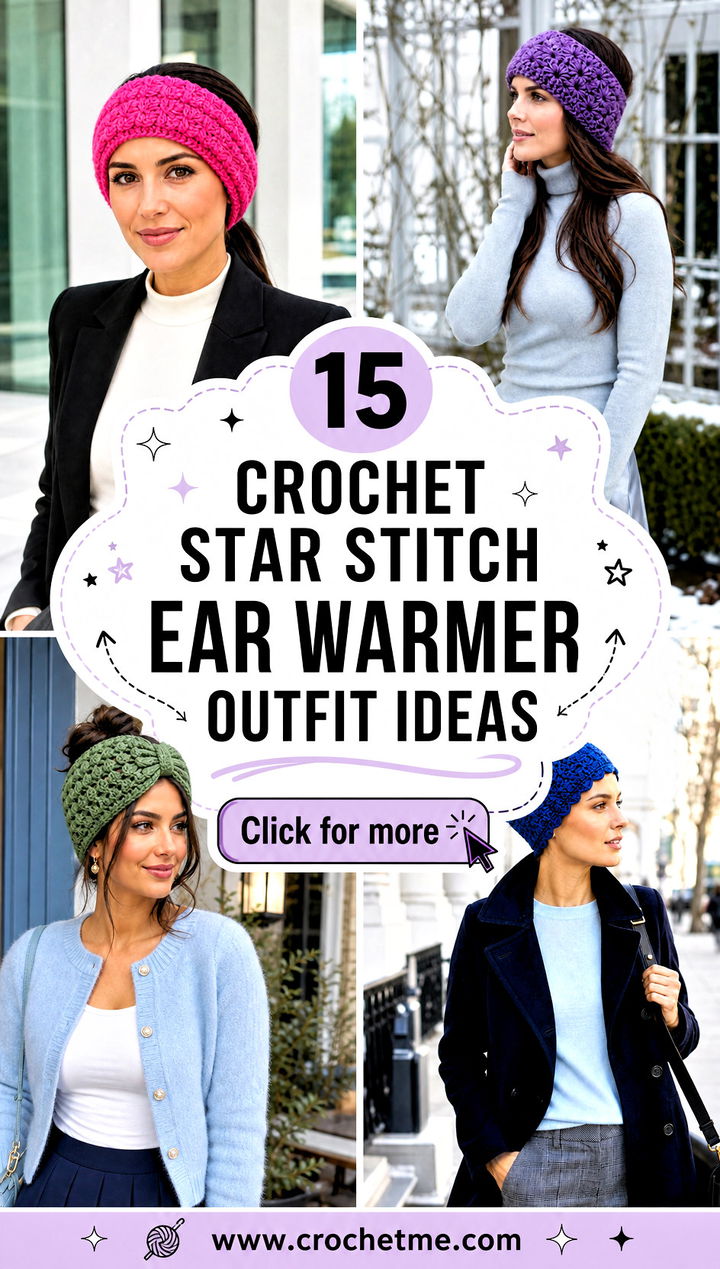 15 Crochet Star Stitch Ear Warmer outfit ideas - 15 Crochet Star Stitch Ear Warmer outfit ideas