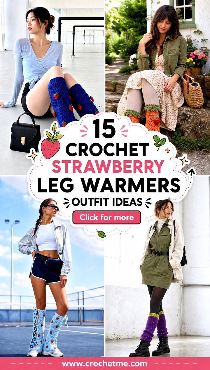 15 Crochet Strawberry Leg Warmers outfit ideas - 15 Crochet Strawberry Leg Warmers outfit ideas