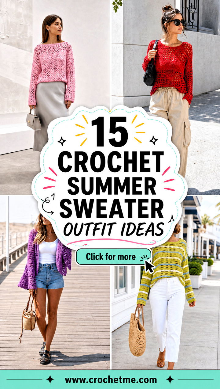 15 Crochet Summer Sweater outfit ideas - 15 Crochet Summer Sweater outfit ideas