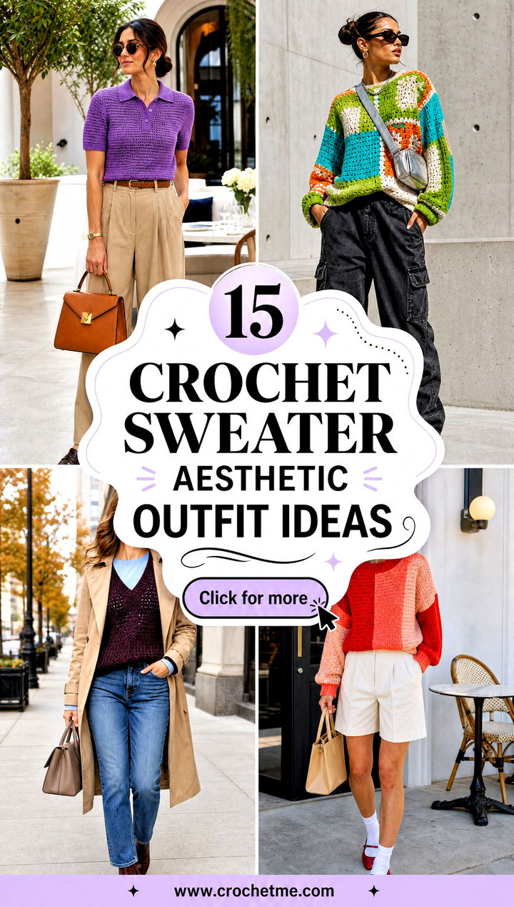 15 Crochet Sweater Aesthetic outfit ideas - 15 Crochet Sweater Aesthetic outfit ideas