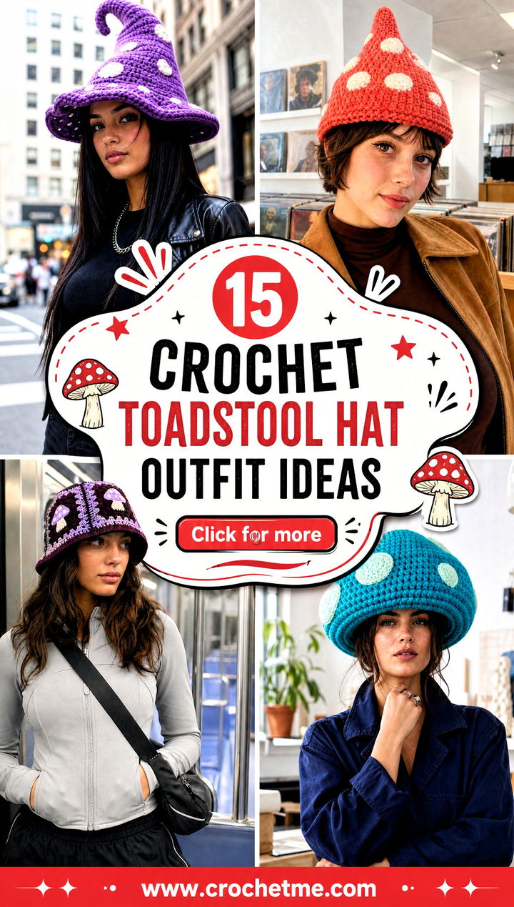 15 Crochet Toadstool Hat outfit ideas - 15 Crochet Toadstool Hat outfit ideas