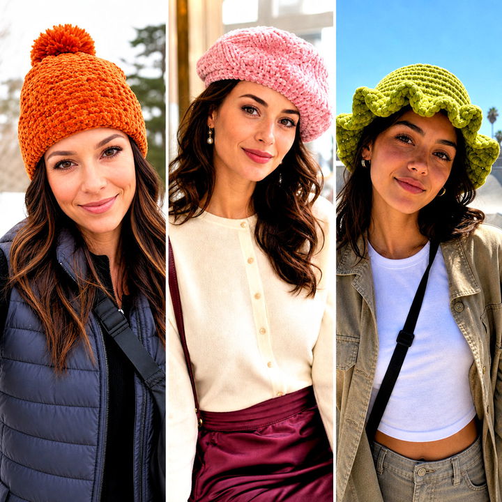 15 Crochet Velvet Hat Outfit Ideas for Luxe Winter Style