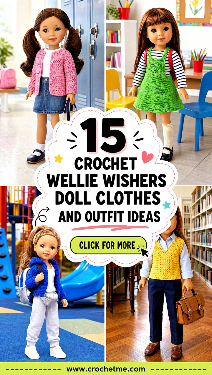 15 Crochet Wellie Wishers Doll Clothes and outfit ideas - 15 Crochet Wellie Wishers Doll Clothes and outfit ideas