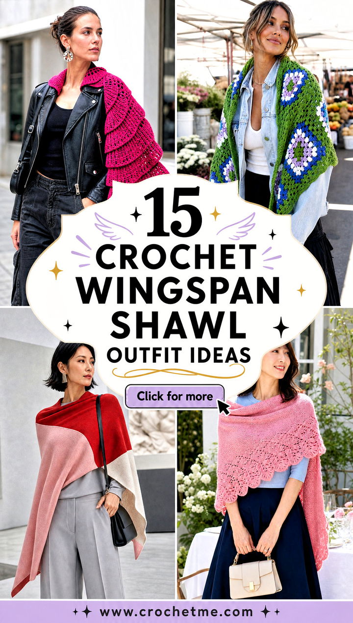 15 Crochet Wingspan Shawl outfit ideas - 15 Crochet Wingspan Shawl outfit ideas