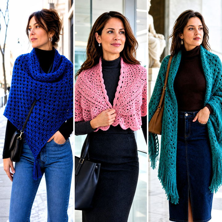 15 Crochet Winter Shawl Outfit Ideas for Elegant Warmth
