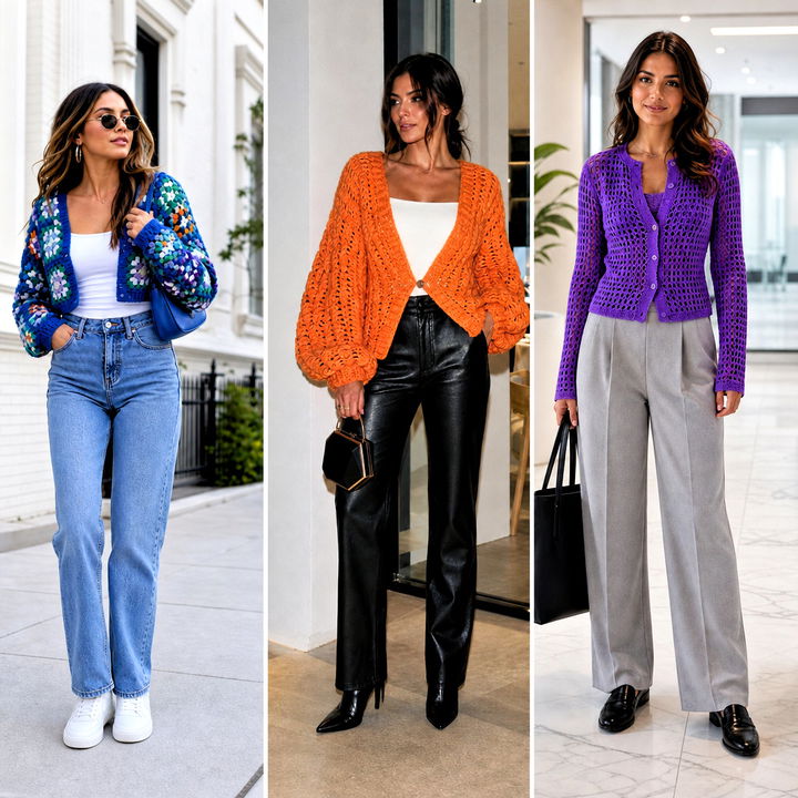 15 Crochet Womens Cardigan Sweater Outfit Ideas for Fall