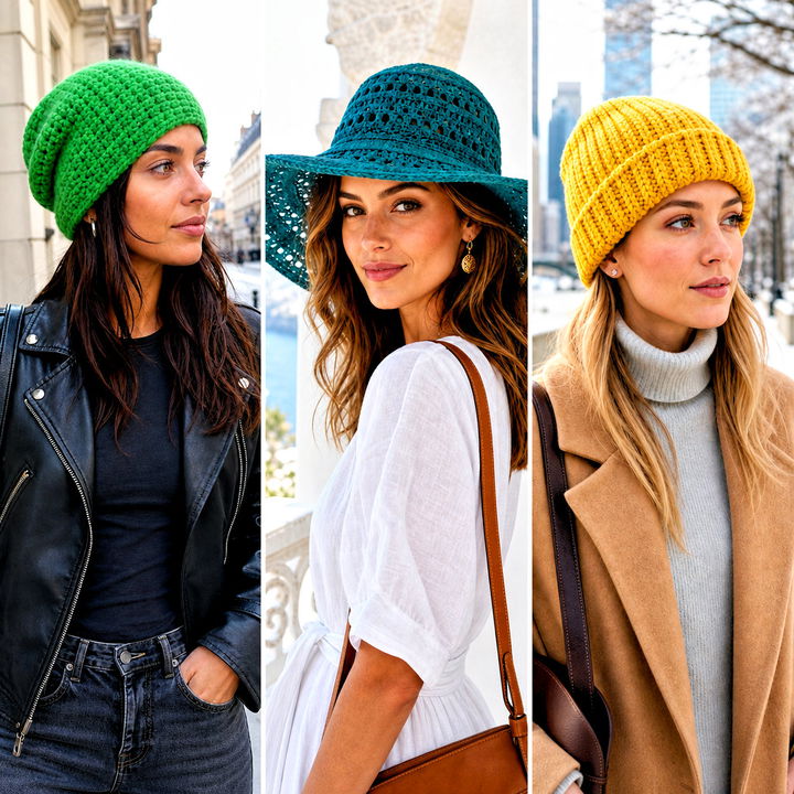 15 Crochet Women’s Hats Outfit Ideas for Chic Cold Days