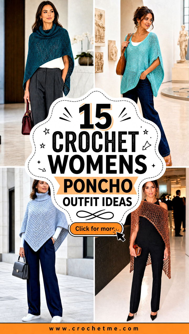 15 Crochet Womens Poncho outfit ideas - 15 Crochet Womens Poncho outfit ideas